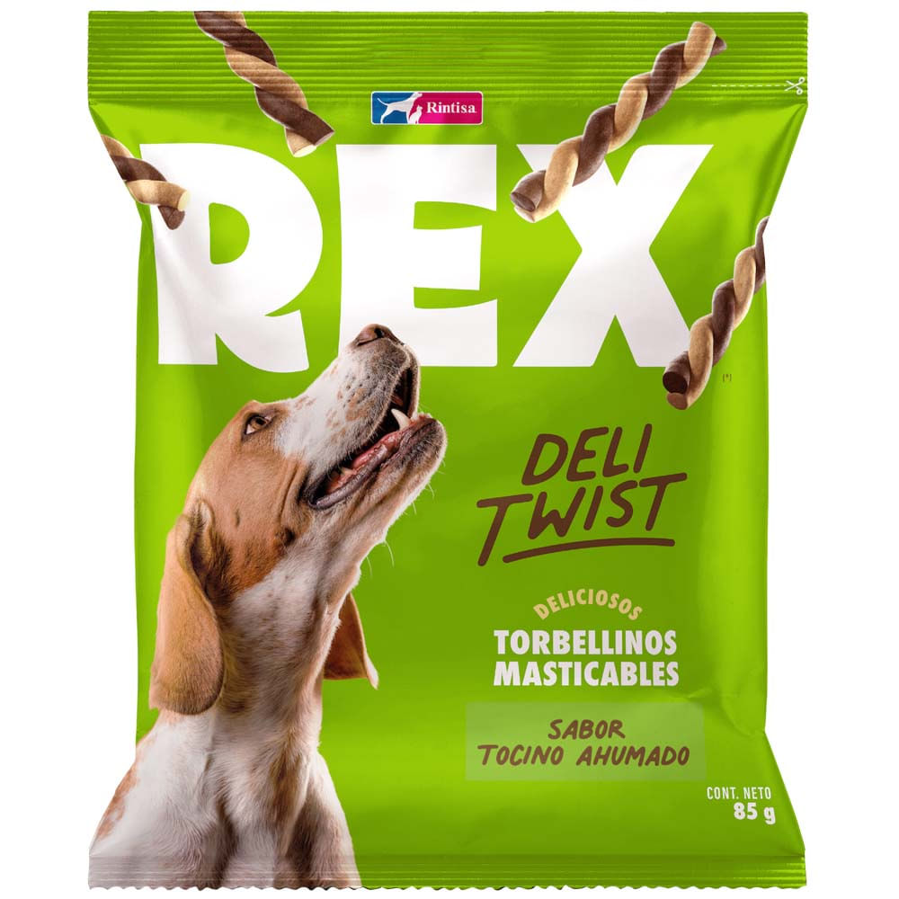 Alimento para Perro REX Snack Sabor Tocino Ahumado Bolsa 85g