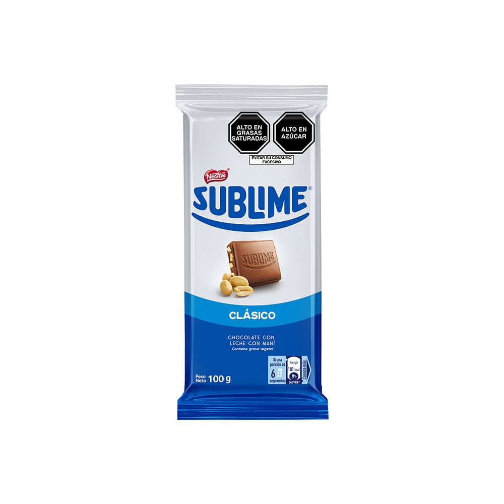 Chocolate Sublime Clásico Paquete 100g Plazavea Supermercado 1358