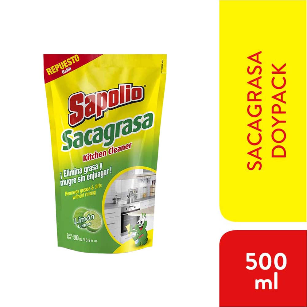 Sacagrasa SAPOLIO Limón Repuesto Doypack 500ml