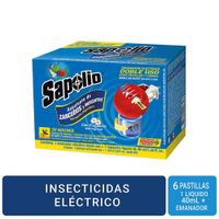 Insecticida SAPOLIO Aparato + Repuesto Líquido + 6 Pastillas 50 Noches