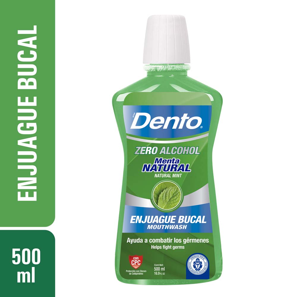 Enjuague Bucal DENTO Menta Natural Frasco 500ml