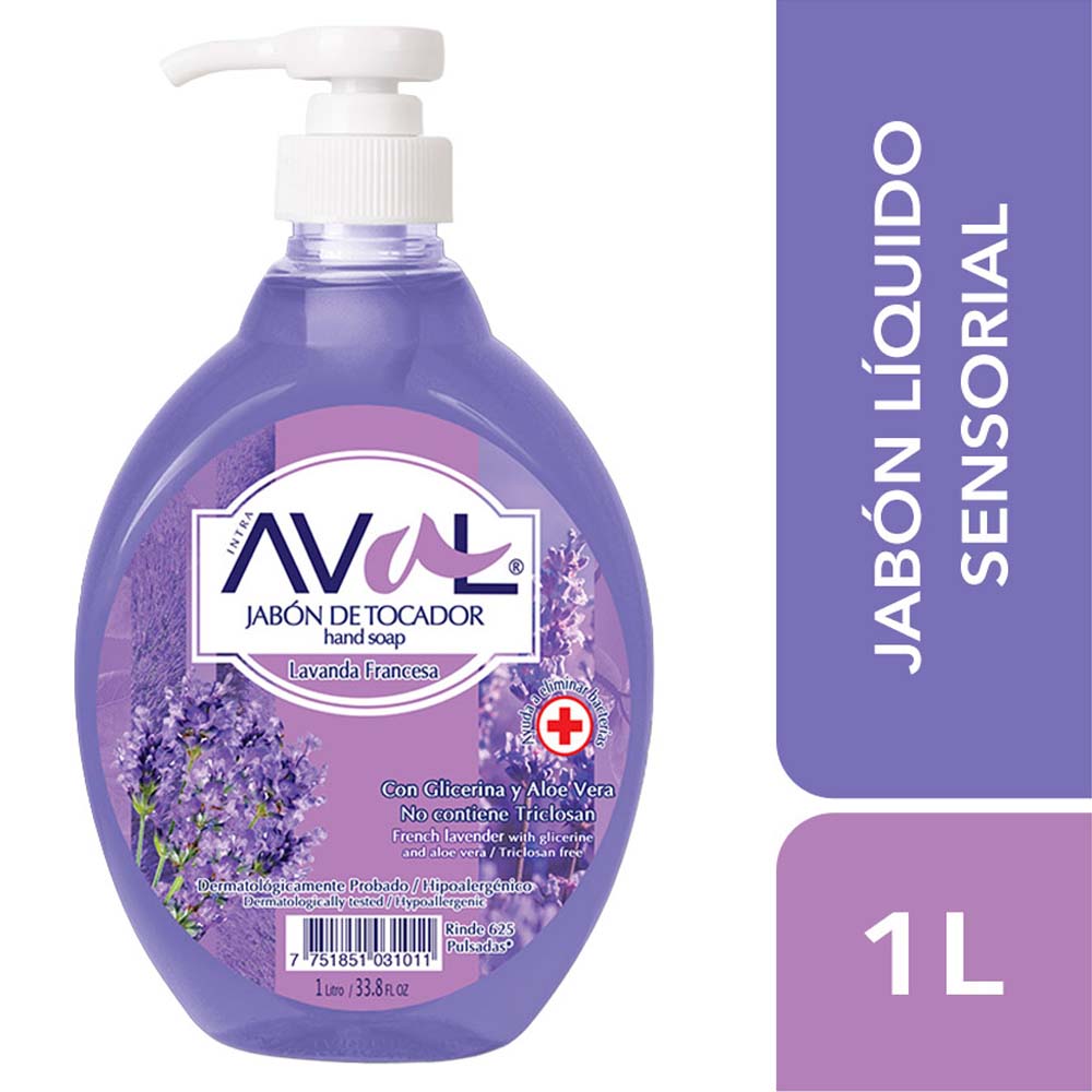 Jabón Líquido Lavanda AVAL Frasco 1L