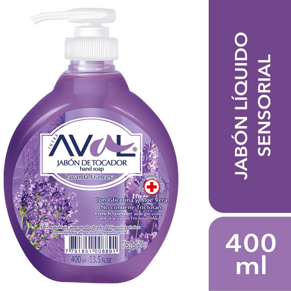 Jabón Líquido AVAL Lavanda Francesa Frasco 400ml