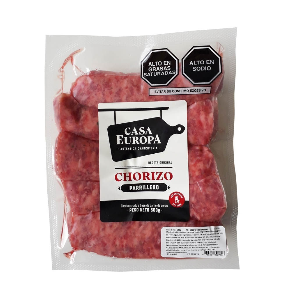 Chorizo Parrillero CASA EUROPA Paquete 500g