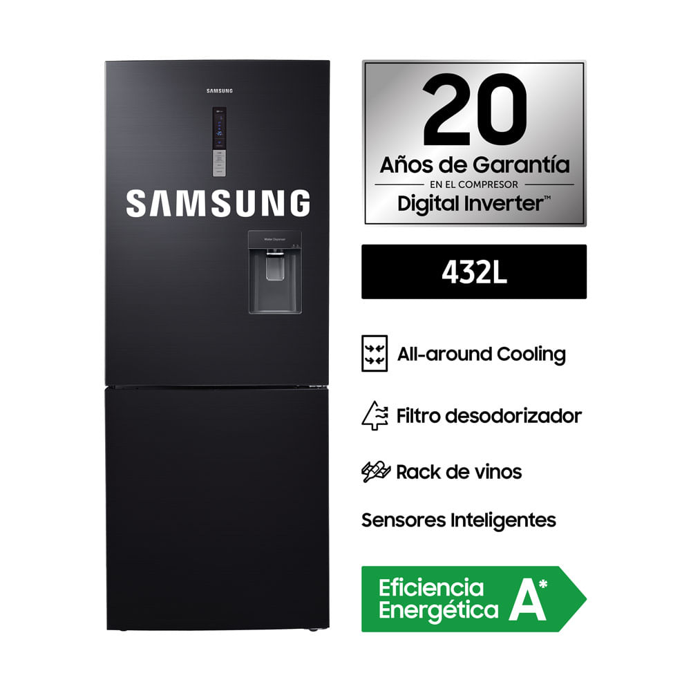 Refrigerador RL4363SBABS Samsung 432 Lt Inox Neg Compara precios