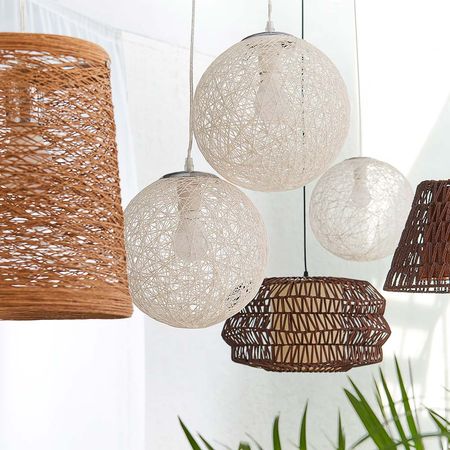 lampara colgante rattan pocitas blanco