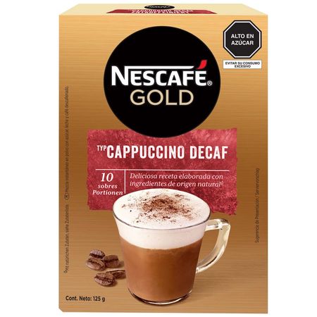 Café NESCAFÉ Gold Cappuccino Decaf Caja 10un | plazaVea - Supermercado