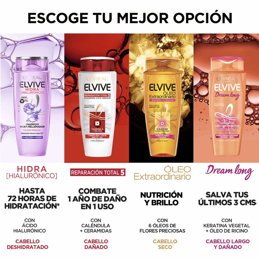 Shampoo ELVIVE Ácido Hialurónico Frasco 680ml plazaVea plazaVea PRD