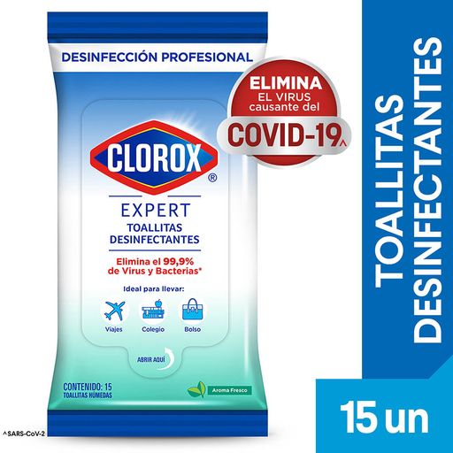 Toallitas Desinfectantes CLOROX Expert Fresh Paquete 15un