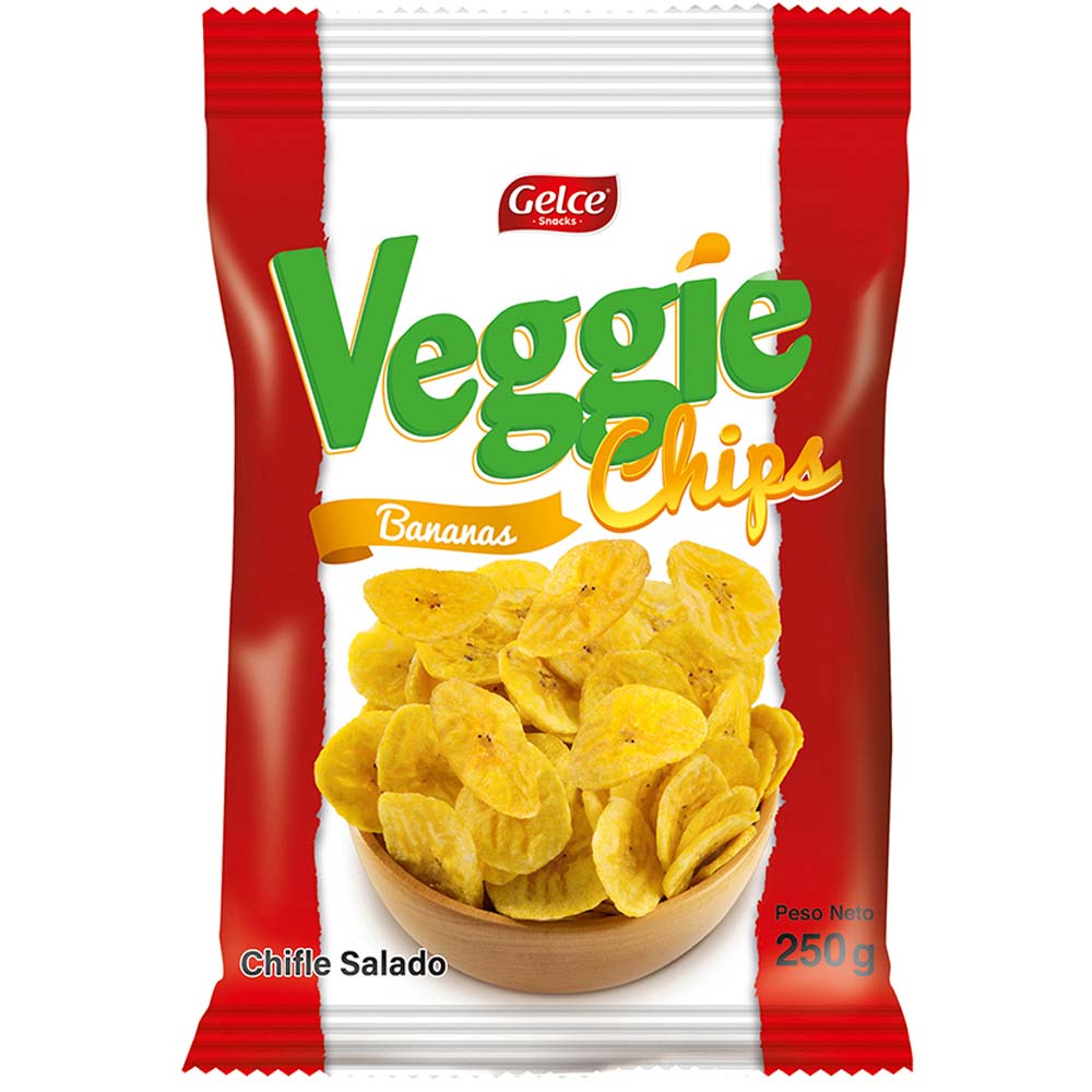 Piqueo BANANA CHIPS Hojuelas de plátano Bolsa 250Gr