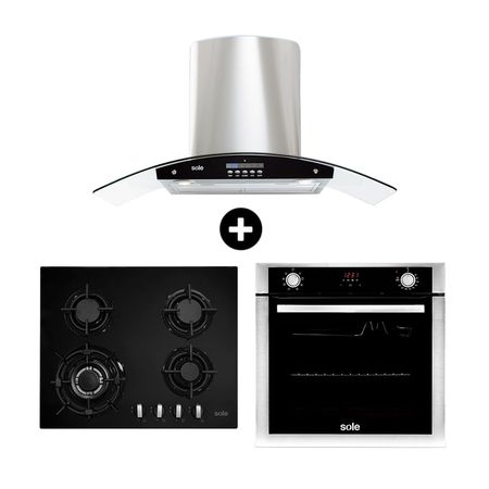 COMBO Sole: Cocina empotrable SOLCO034 + Campana Venus Plus + Horno convector eléctrico