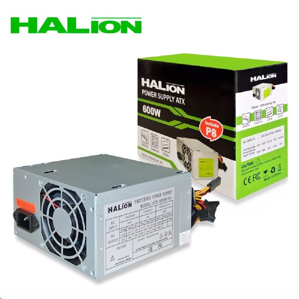 Fuente de Poder HALION ATX 600W