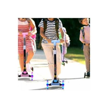 Scooter Plegable Para Niños Con Luces Celeste