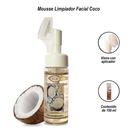 Mousse Limpiador Facial de Coco con Aplicador