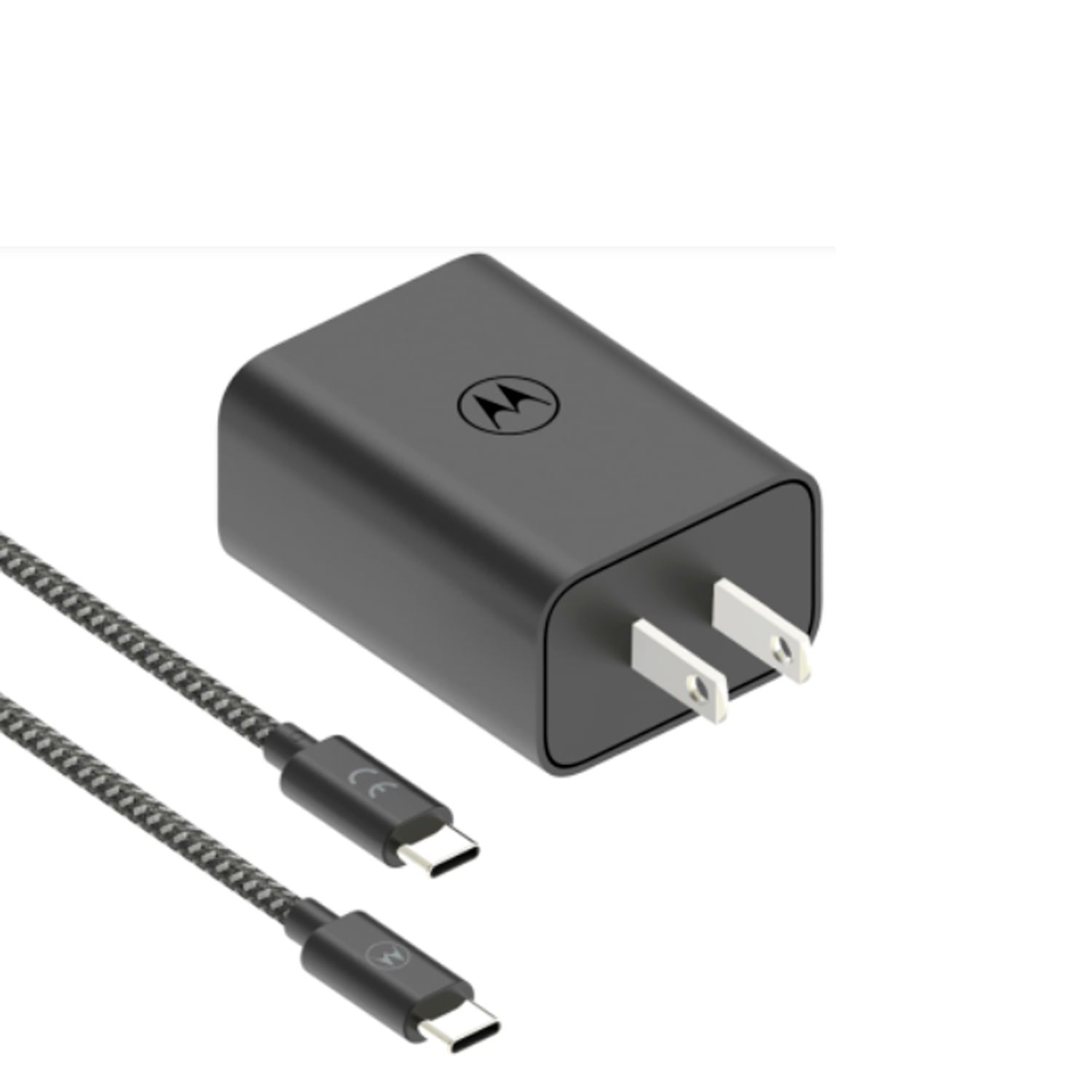 Cargador De Pared Motorola Doble Puerto USB-C y USB-A Carga Rápida Turbo Power 50W