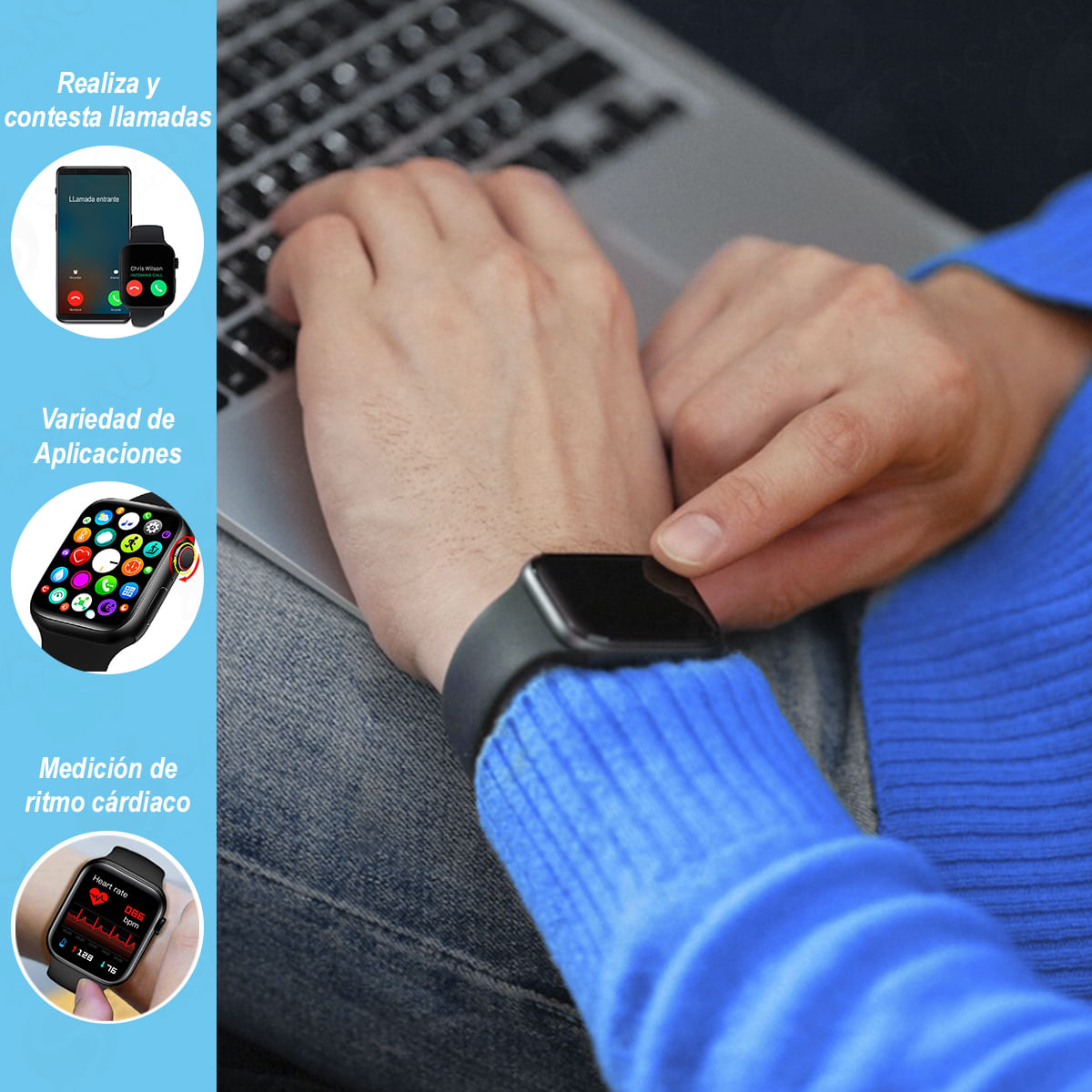 Smartwatch Serie 8 T900 Pro Max L Negro