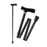 Bastón Plegable Ortopédico Aluminio Negro