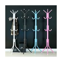Perchero De Metal Organizador Colgador Estante Negro