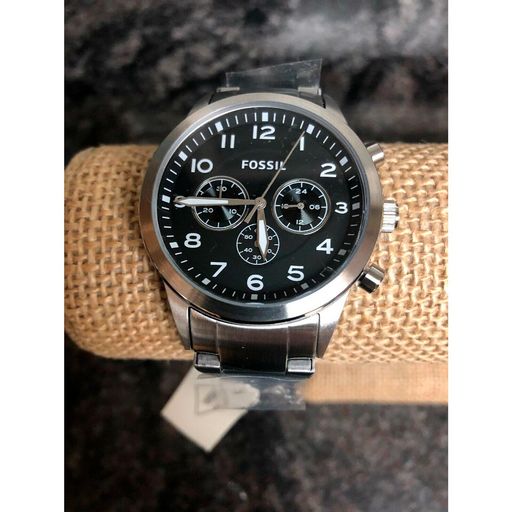 Reloj Fossil Flynn Pilot BQ2119 Para Hombre Cron metro Acero