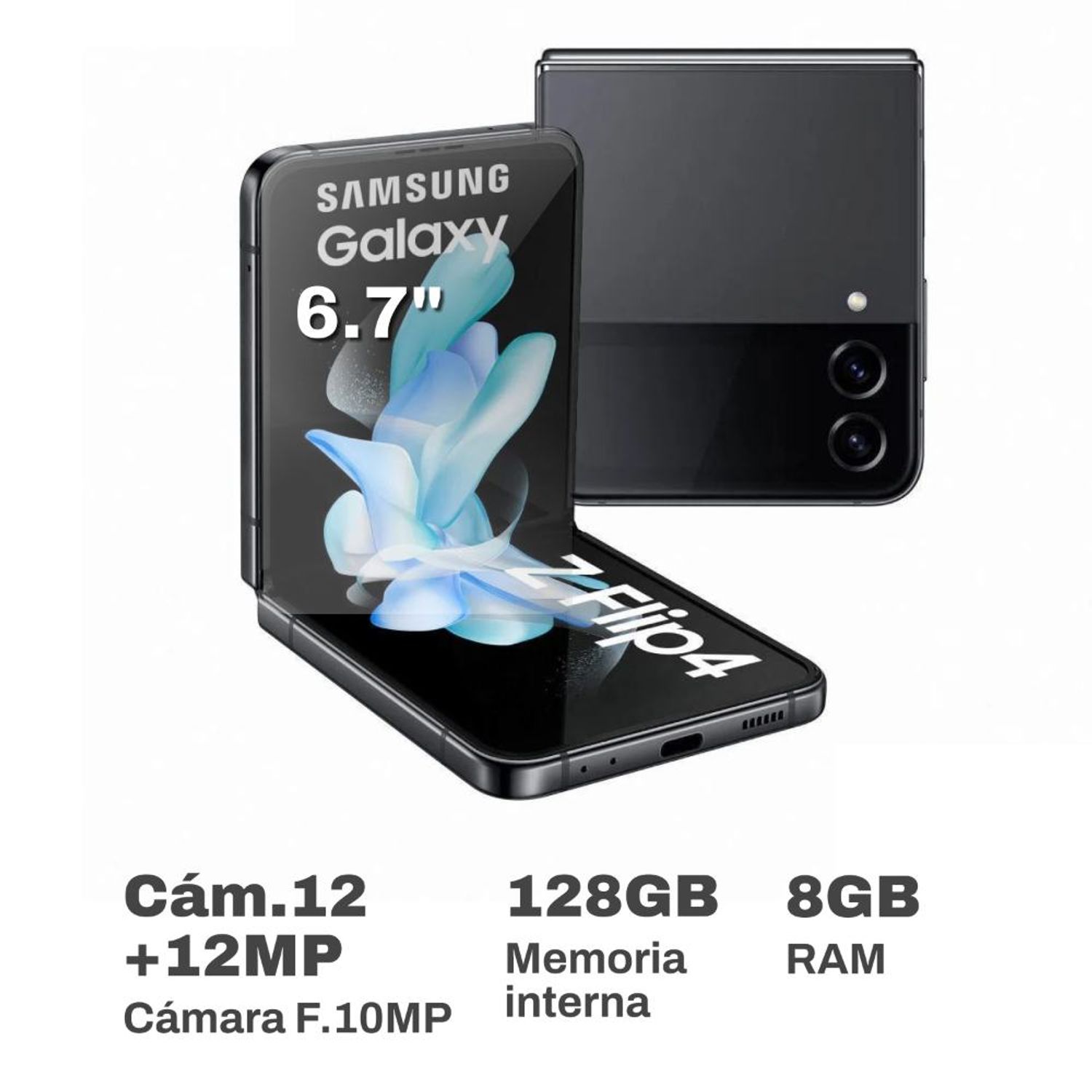 Samsung Galaxy ZFlip4 6.7" 8GB RAM 128GB Gris