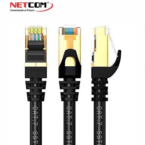 Cable de Red Cat 7 Netcom Rj45 10 Gbps 3 Metros Patch Cord Cat 7