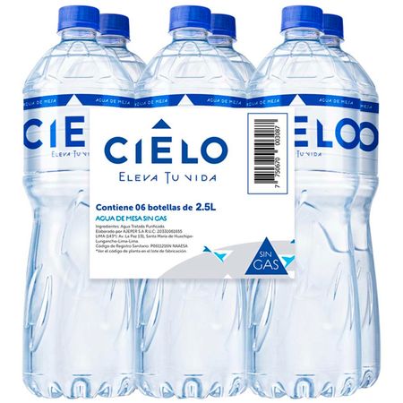 radioactividad Dependiente Claraboya Agua sin Gas CIELO Botella 2.5L Paquete 6un | plazaVea - Supermercado