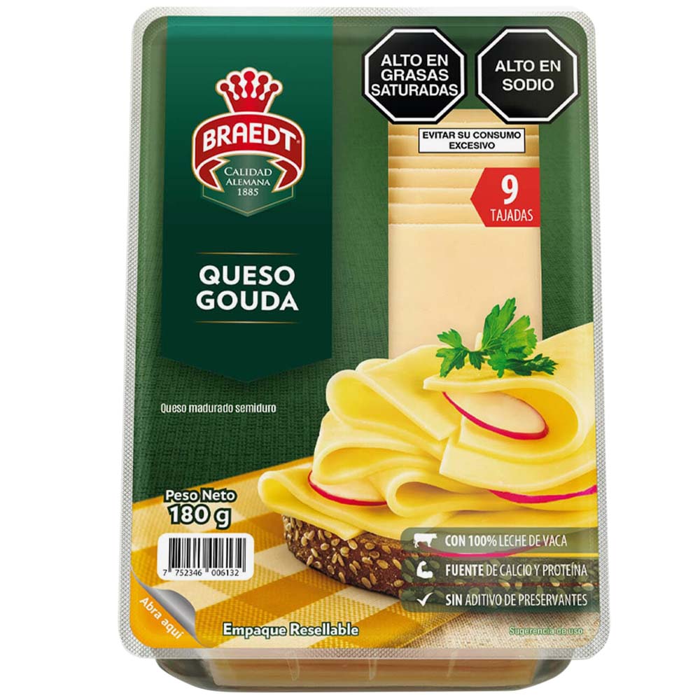 Queso Gouda BRAEDT Paquete 180g