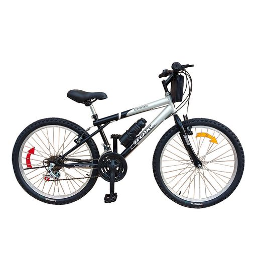 Bicicleta Box Bike MTB Aro 24 Cl sica Negro con Gris plazaVea