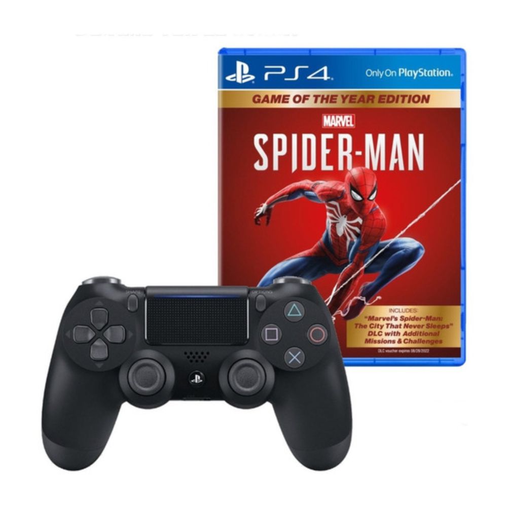 Mando para PlayStation 4 Dualshock Negro + Juego Spiderman GOTY | plazaVea  - Supermercado