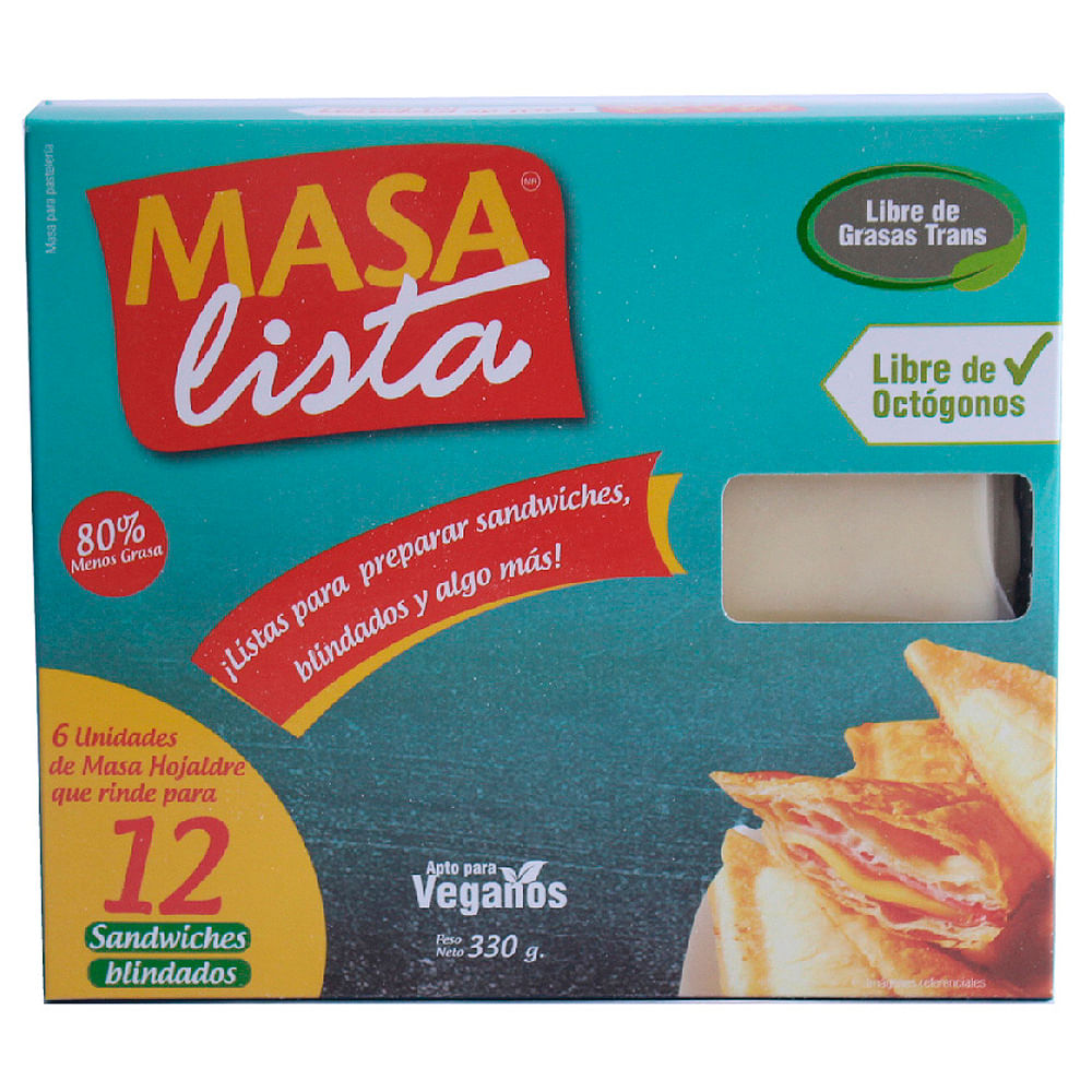 Masa Sandwich MASA LISTA Caja 12un