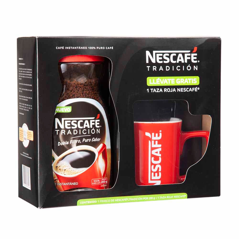 Café Instantáneo Nescafe Tradición Lata 200g Taza Roja Caja 2un Supermercado 8389