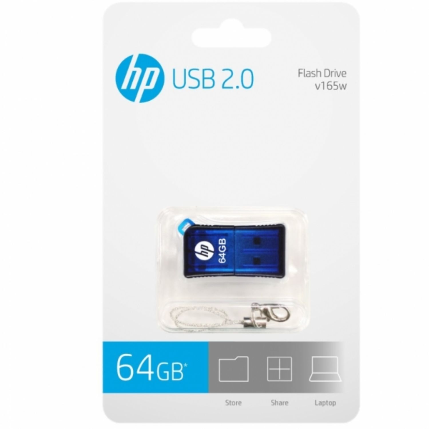 Memoria USB HP Flash Drive V165w 64GB Azul