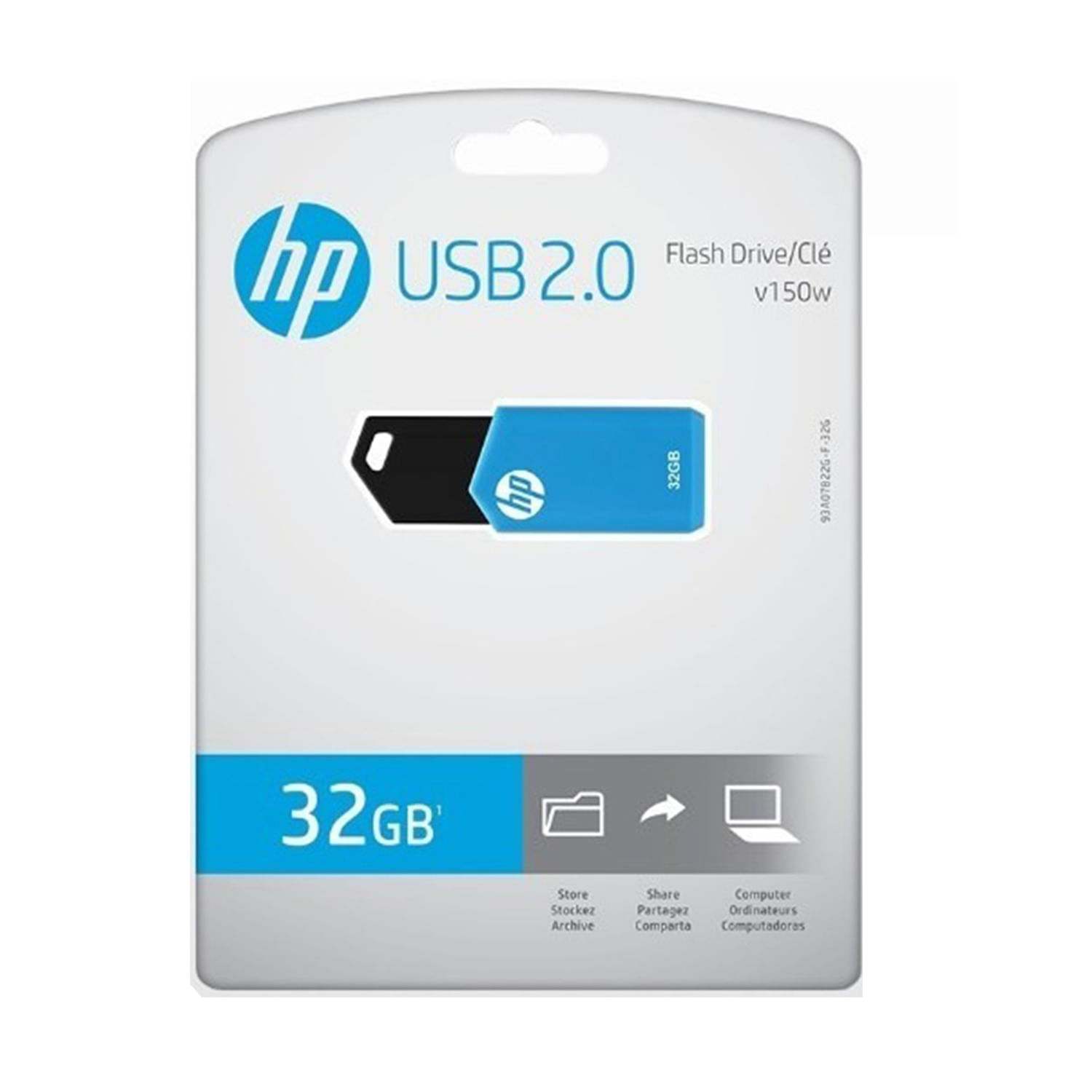 Memoria USB HP V150W 32GB Flash Drive USB-2.0 Celeste/Negro
