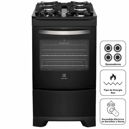 Cocina a Gas ELECTROLUX 4 Quemadores 52LPV Negro | plazaVea - Supermercado
