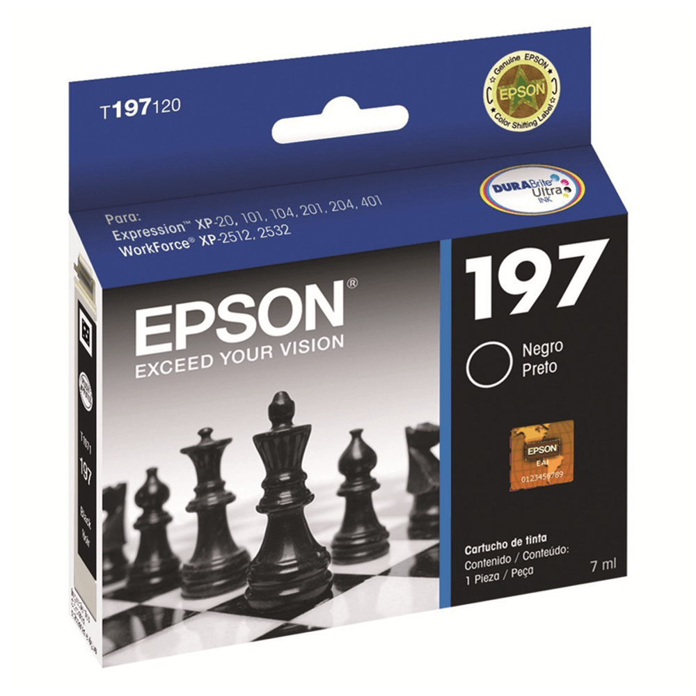 Cartucho De Tinta Epson 197 Negro Plazavea Supermercado