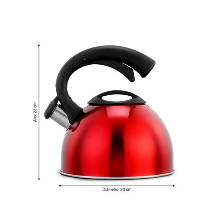 Tetera metálica Roja 2.5 litros| plazaVea - Supermercado