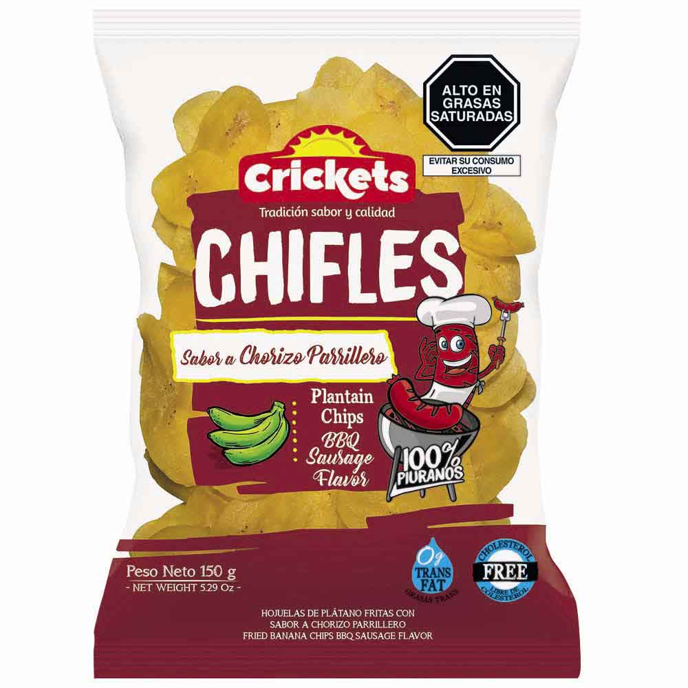 Chifle Salado CRICKETS Sabor Chorizo Bolsa 150g