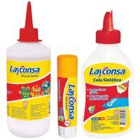 Pack LAYCONSA Silicona Líquida + Cola Sintética + Goma en Barra