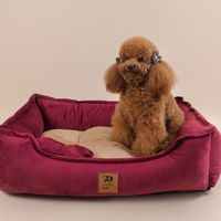 Cama para Mascota Pretty Pet Vino con Beige Talla 5