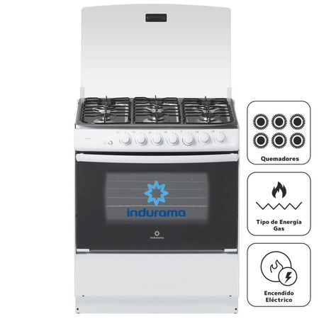 Cocina a Gas INDURAMA Tenerife 6 Quemadores Blanco | plazaVea - Supermercado