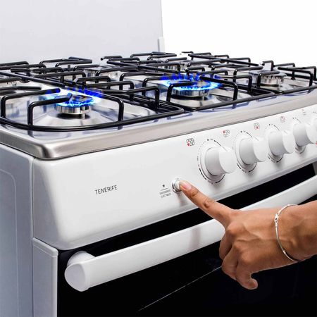 Cocina a Gas INDURAMA Tenerife 6 Quemadores Blanco | plazaVea - Supermercado