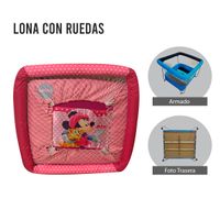 Corral Con Ruedas Para Bebes Acolchado Lona Rosado