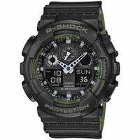 Reloj Casio G-Shock GA100L-1A Para Hombre Digital Analógico Luz Automática Acuático Negro Verde