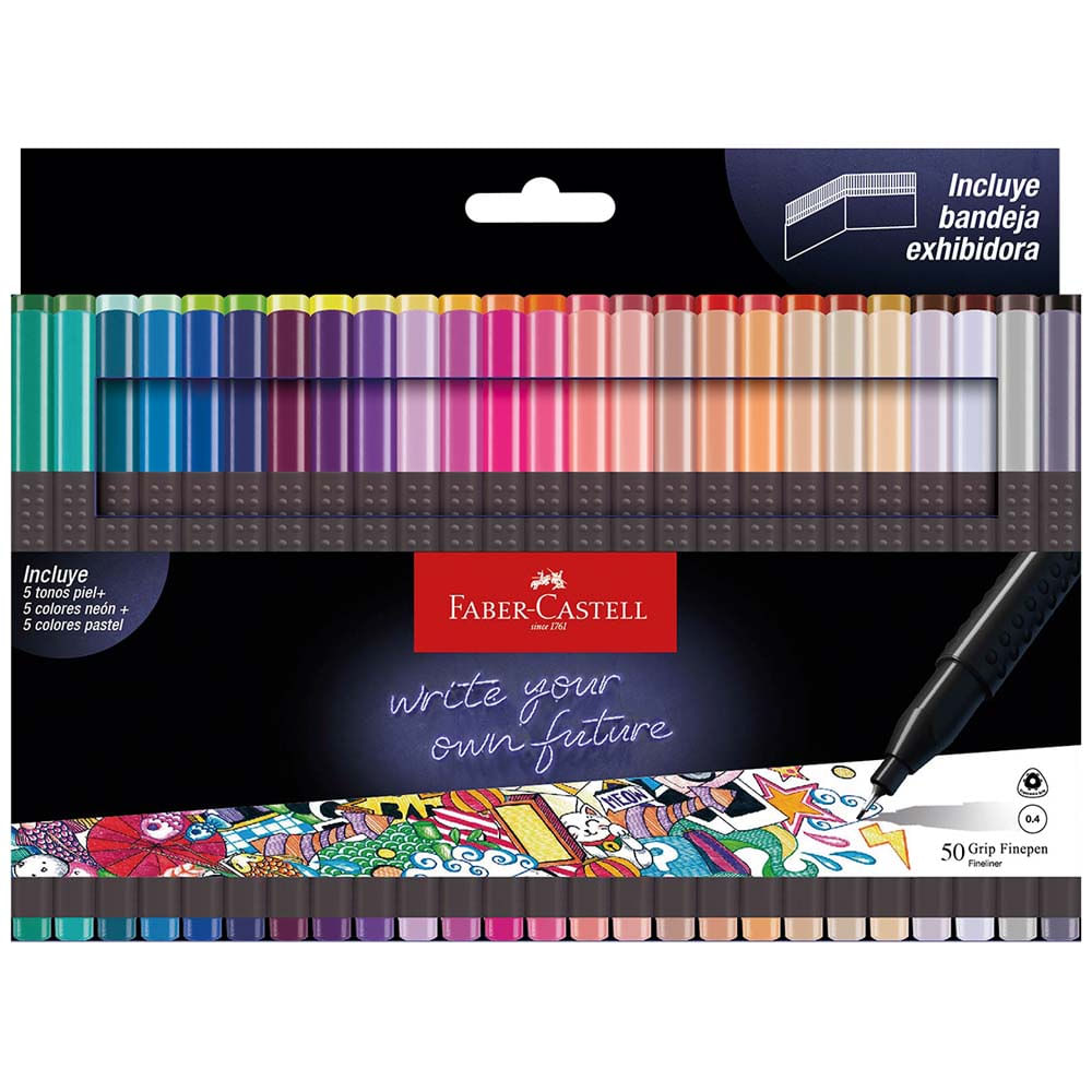 Marcador Grip FABER CASTELL Finepen 50un