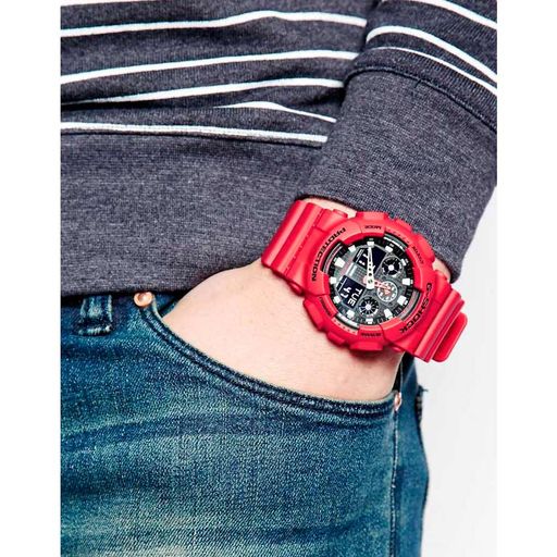 Reloj Casio G-Shock Hombre Analógico y Digital Negro y Rojo GA