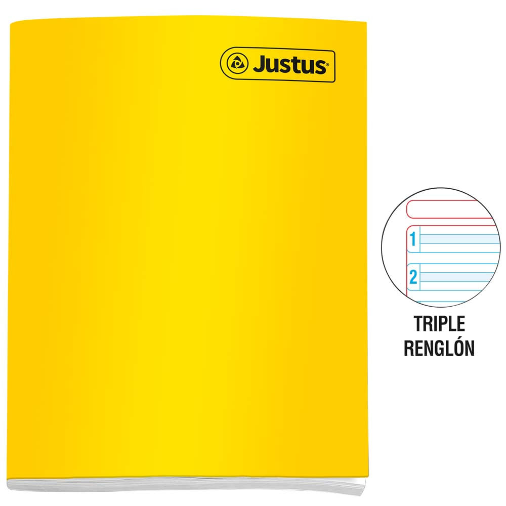Cuaderno JUSTUS Deluxe Triple Renglón 80 Hojas (Modelos Aleatorios)