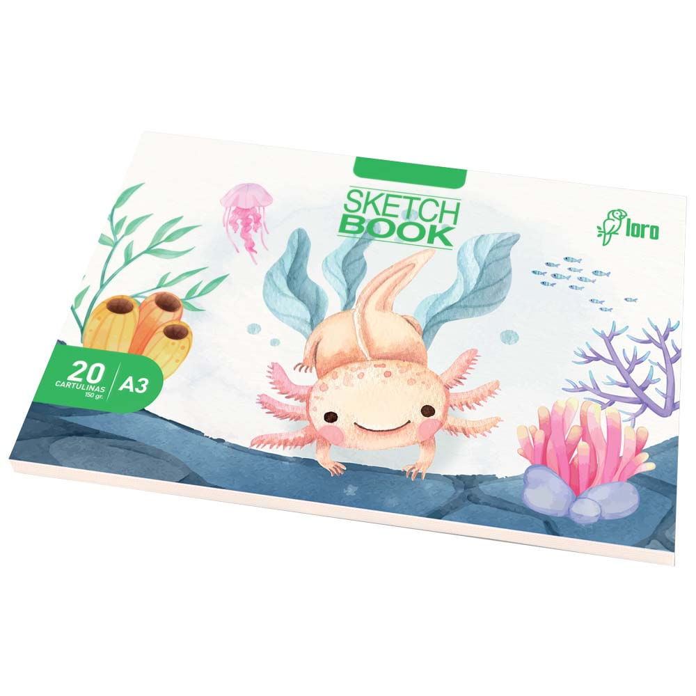 Sketch Book LORO Engomado A3 20 Hojas