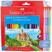 Lápices FABER CASTELL Eco-Lápices 24un + 4 Color Pastel