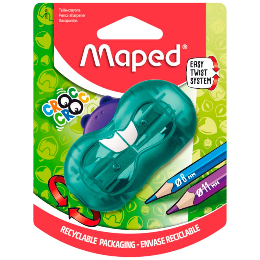 Tajador MAPED Croc Croc Twist Hamster 2 Orificios