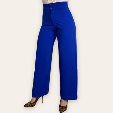 Pantalon para Mujer Wide Leg Color Azulino Talla L